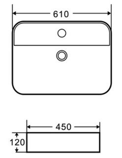 Раковина AQUAme AQM5003 61см белый глянцевый